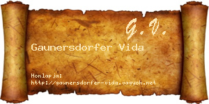 Gaunersdorfer Vida névjegykártya